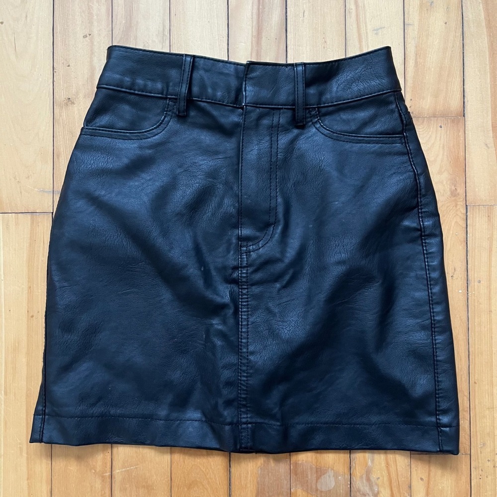 Terranova Black Faux Leather Mini Skirt XXS